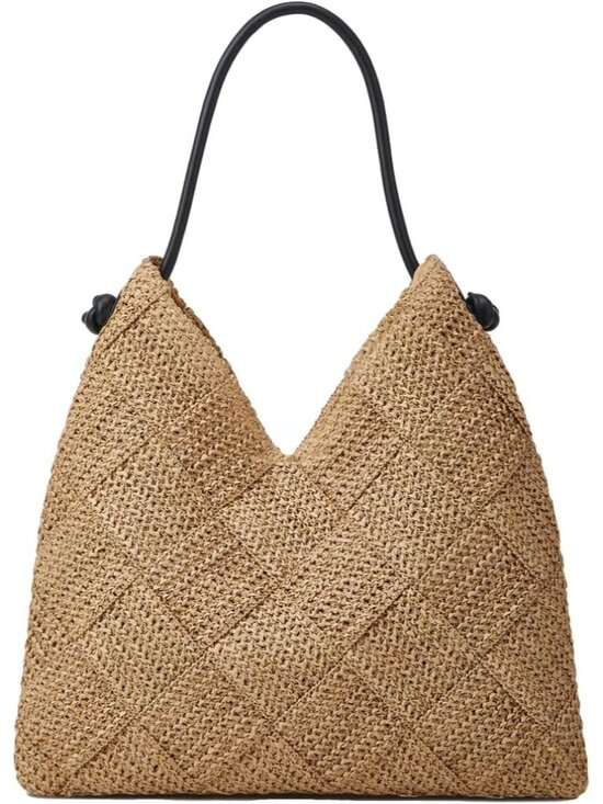 Handbags - Woven Hobo Bag for Women Straw Beach Tote Handbag Stylish Shoulder Bag Large Cap